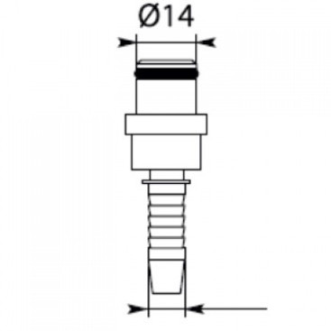 Фитинг высокого давления DKF-W (DN08, ниппель 14мм, оцинк) TOR