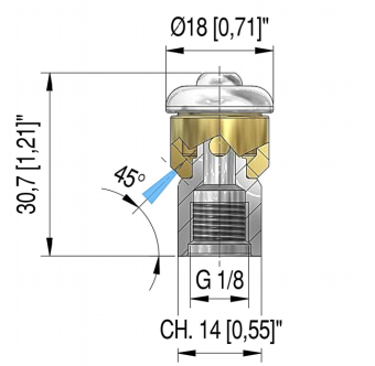 Форсунка каналопромывочная PA STR-1/8 (070, 1/8&quot;г, бой 3R, вращ)