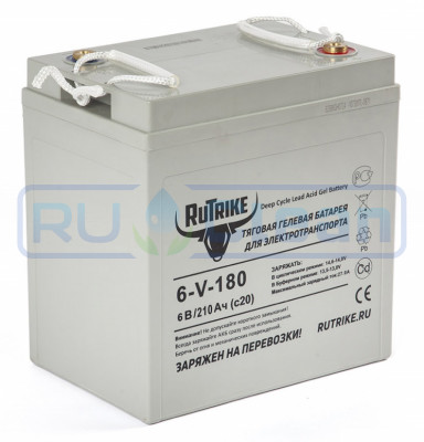 Тяговый аккумулятор RuTrike 3-EVF-180 (6V, 180A/h, AGM)
