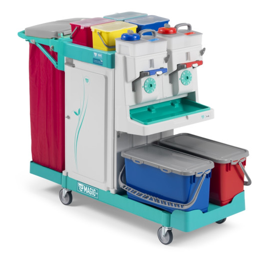 Тележка TTS Magic System 810S (2х20л, 4х4л, система дозации, 2 держателя)
