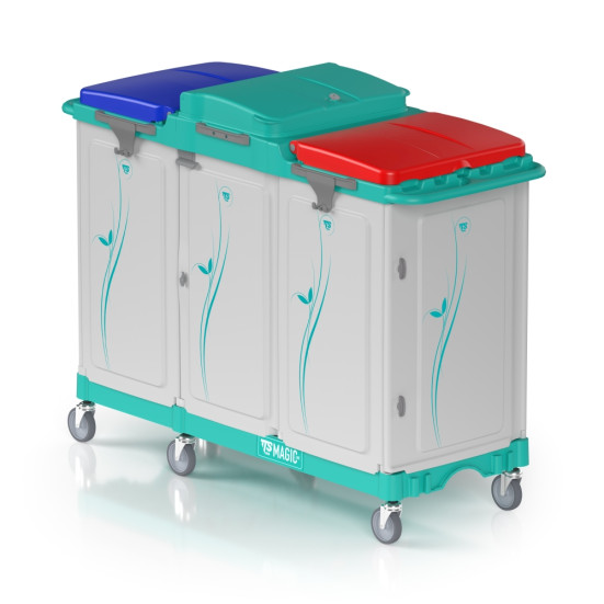 Тележка TTS Magic Line 480E (2 закр. выдвиж. ящика, 2 держ. мешка 150л)