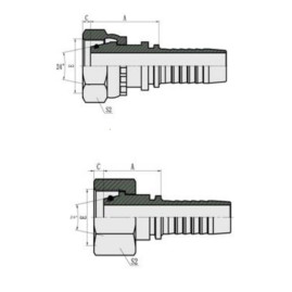 Фитинг высокого давления DKO-L (DN25, М45х2г, оцинк) Robin