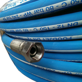 Шланг пищевой Foodjet DN12 (2.5м, 1/2"г-1/2"г, 80бар)