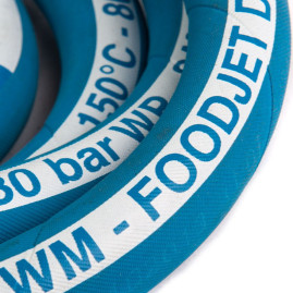 Шланг пищевой Foodjet DN12 (2.5м, 1/2"г-1/2"г, 80бар)