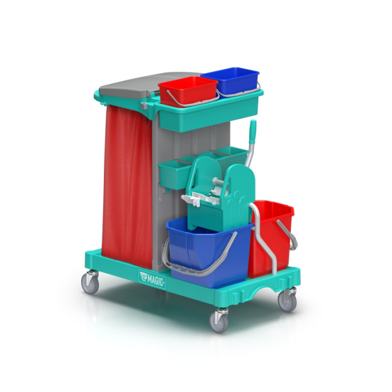 Тележка TTS Magic Line 490B (2х15л, 2х4л, отжим TEC, держ. мешка 120л)