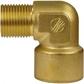 Переходник угловой 3/8"г-3/8"ш (350бар, латунь) R+M