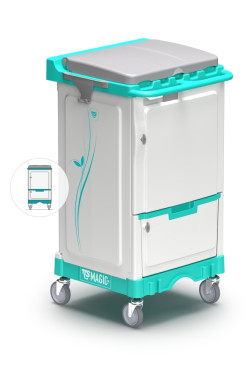 Тележка TTS Mini Magic 010V (закр. держ. мешка 90л, выдв. ящик)