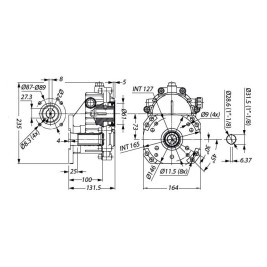 Редуктор для ДВС Tecomec RGB35 (23кВт, 28.6/24мм, фланец 87мм)