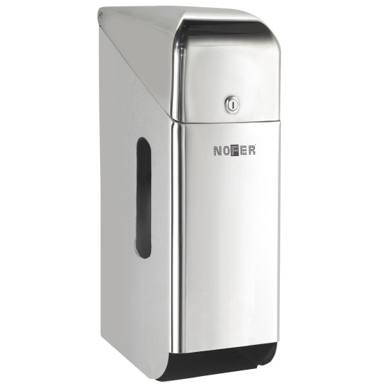 Диспенсер для туалетной бумаги Nofer 05100.B (прямоугольный, нерж, глянцевый, для 3 рулонов, с крышкой)