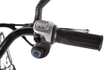 Электровелосипед GREEN CITY e-ALFA LUX (сине-серый матовый)