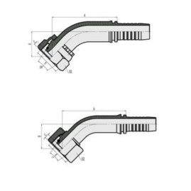 Фитинг высокого давления DKO-L (DN12, М22х1.5г, 45гр, оцинк) Robin