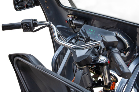 Трицикл электрический Rutrike D5 КАБИНА гидравлика (черный матовый)