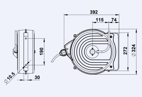 Барабан пневматический FAICOM MGP 200815 (20бар, 15м, пласт)