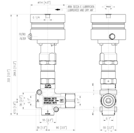 Регулятор давления PA VRPP200-280 (280бар, 200л/мин, 1"г-1"г, By-pass 1"г, пневмо)