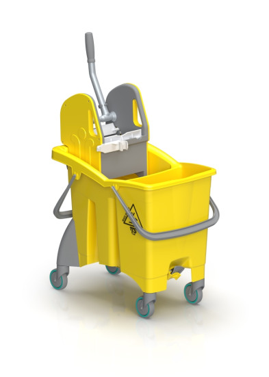 Ведро TTS ActionPro (30л, перегородка, колеса, отжим TEC, желтый)