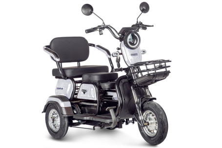  Трицикл электрический Rutrike Gelbert Caf 48V/60V 600Вт (белый) (025512-3039)