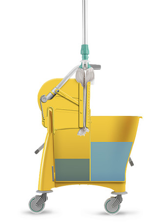 Ведро TTS WITTY (30л, желтое, со сливным отверстием, диаметр колес 80мм)