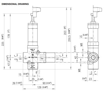 Регулятор давления VB200/150 (150бар, 200л/мин, 1г-г) PA FR