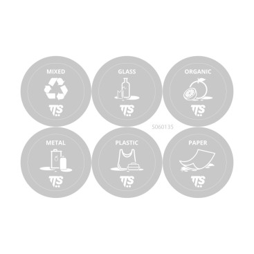 Контейнер TTS MOJI (50л, педаль, этикетки, белый)