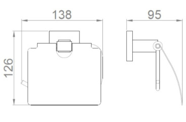 Держатель для туалетной бумаги Nofer BARCELONA (с крышкой, черный)