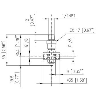Вращающий держатель PA URF180 (250бар, 30л/мин, 1/4ш-1/8г, 700об/мин)