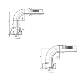 Фитинг высокого давления DKO-L (DN12, М26х1.5г, 90гр, оцинк) Robin