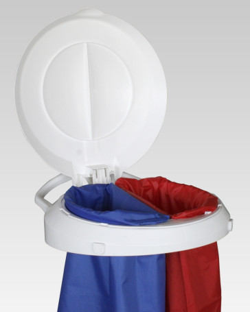 Держатель мешка TTS Smile W-1020 (60+60л, колеса, педаль, крышка белая)