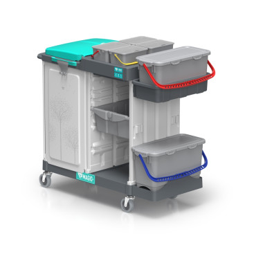 Тележка TTS Magic System 720P (2х20л, 4х4л, выдв. ящик, держ. мешка 150л)