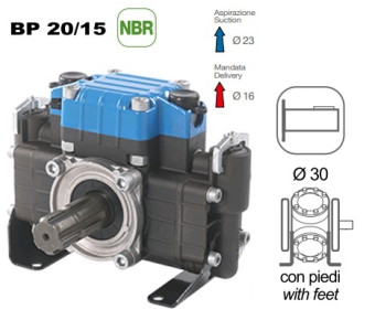 Мембранный насос Comet BP20/15 (15 бар, 18,7 л/мин, полый вал 30 мм-ВОМ 1"3/8)