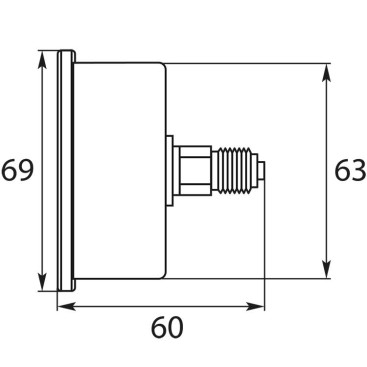 Манометр Portotecnica MNMN18650 (300бар, 1/8&quot;внеш, вход сзади, пласт)