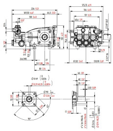 Насос высокого давления Mazzoni PMD 14200R CW (200бар, 14л/мин, 1450об/мин)