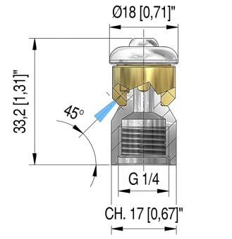 Форсунка каналопромывочная PA STR-1/4 (070, 1/4&quot;г, бой 3R, вращ)