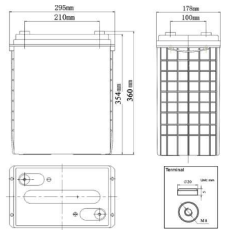 Тяговый аккумулятор ESB HTL6-330 (330Ач, 6В, Gel)