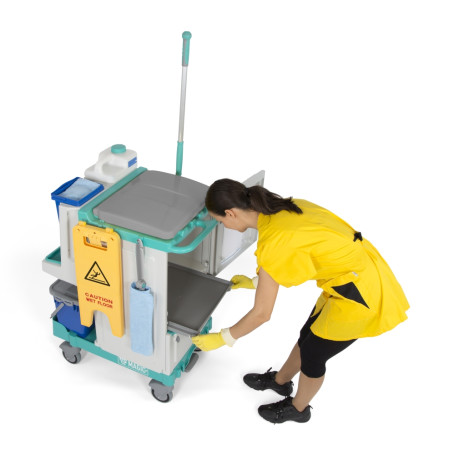 Тележка TTS Magic System 850V (2х20л, дозатор, выдв. ящик, держ. мешка 90л)