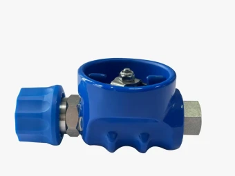 Кран шаровой (1/2г-ST3100байонет, 140бар, 80л/мин, синий, нерж) R+M