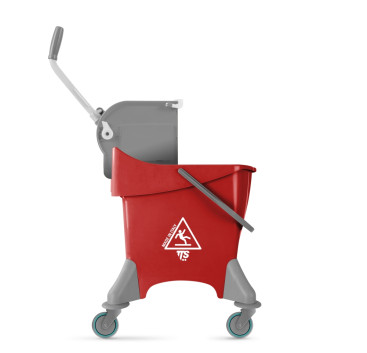 Ведро TTS ActionPro (30 л, колеса, отжим O-KEY, красный)