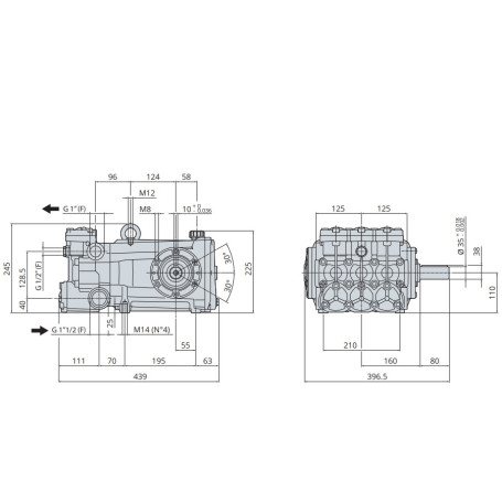 Насос высокого давления Annovi Reverberi RTD 160.130 N (130бар, 160л/мин) (26104)