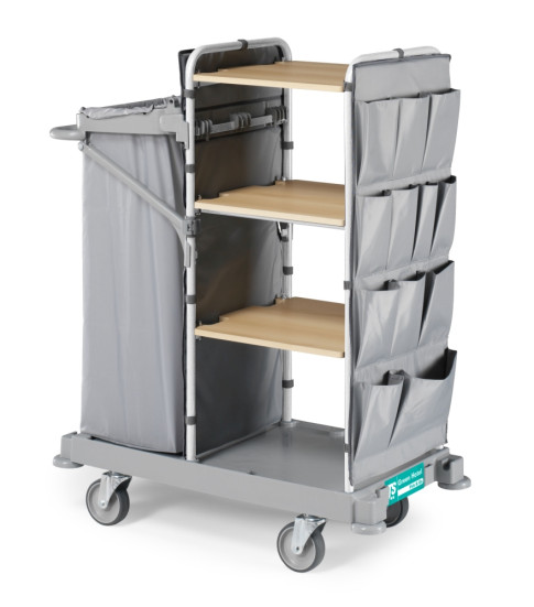 Тележка TTS Green Hotel 944 (держатель 120л, с карманами, колеса d150мм)