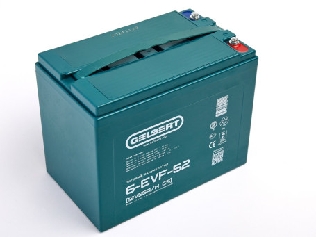 Тяговый аккумулятор Gelbert 6-EVF-52 (12В, 55Ач, AGM)