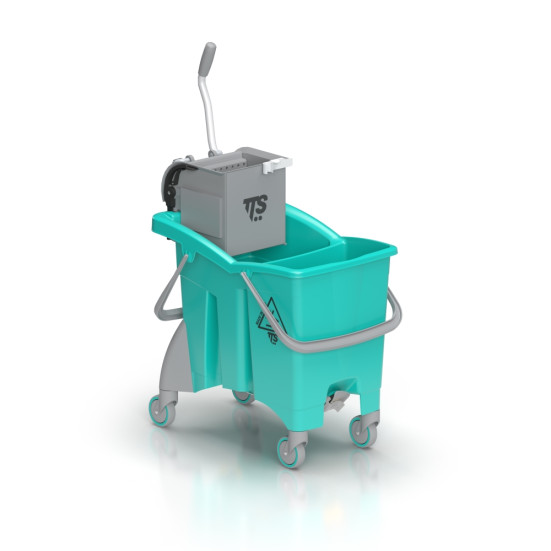 Ведро TTS ActionPro (30л, перегородка, колеса, отжим O-KEY, зеленый)