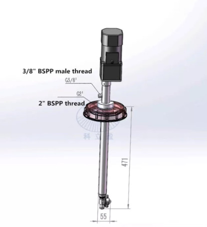 Насадка для мойки емкостей IBCD-2-1.0 (350бар, 21л/мин, 360град, электропривод) Keliying