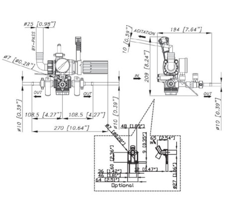 Регулятор давления Bertolini Sting Plus (15бар, 90л/мин, 3 вых)