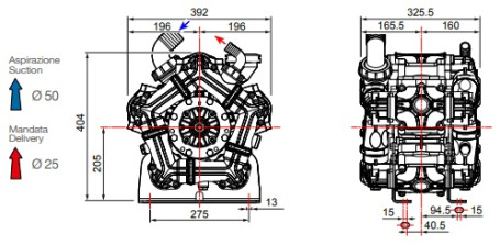 Мембранный насос Comet BPS260 D (249 л/мин, 20 бар, вал ВОМ 1&quot;3/8)