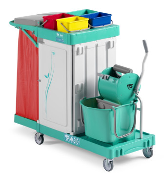 Тележка TTS Magic Line 340S6 (закрытая, 28л, 4х4л, отжим Dry, держ. мешка 120л)