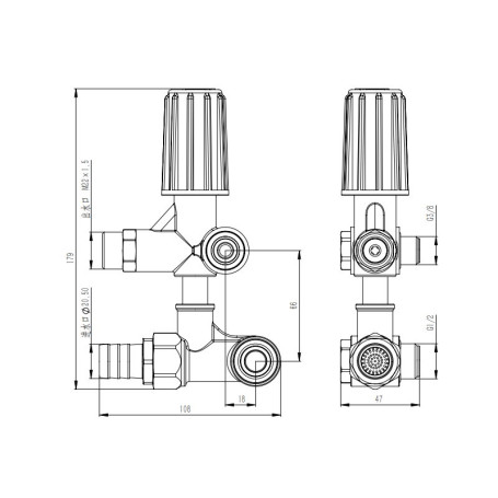Регулятор давления TOR PR-1110 (250бар, 30л/мин, 3/8г-М22ш, X:18, Y:66)