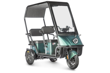 Трицикл электрический Wanshida NIPLA 500 (60V, 1000W, черно-зеленый) (0000296-3084)