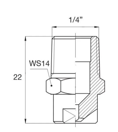 Форсунка 25040 (1/4ш, AISI 416) PNR (FBD 1930 C2)