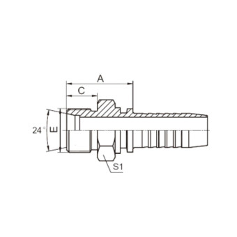 Фитинг высокого давления DKO-L (DN12, М22х1.5ш, оцинк) Robin