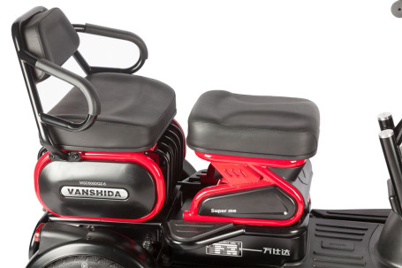 Трицикл электрический Wanshida HOT HATCH 60V 650Вт (черно-красный) (025547-3073)