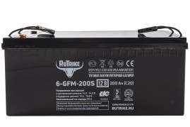 Тяговый аккумулятор RuTrike 6-GFM-200 (12V, 200A/h, AGM)